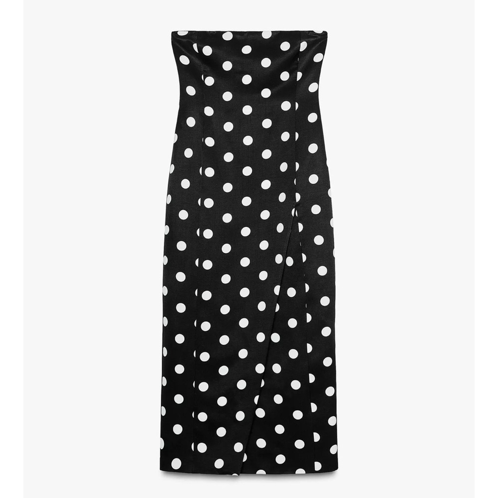 Zara ZW Collection Strapless Polka Dot Dress - Picture 7 of 10